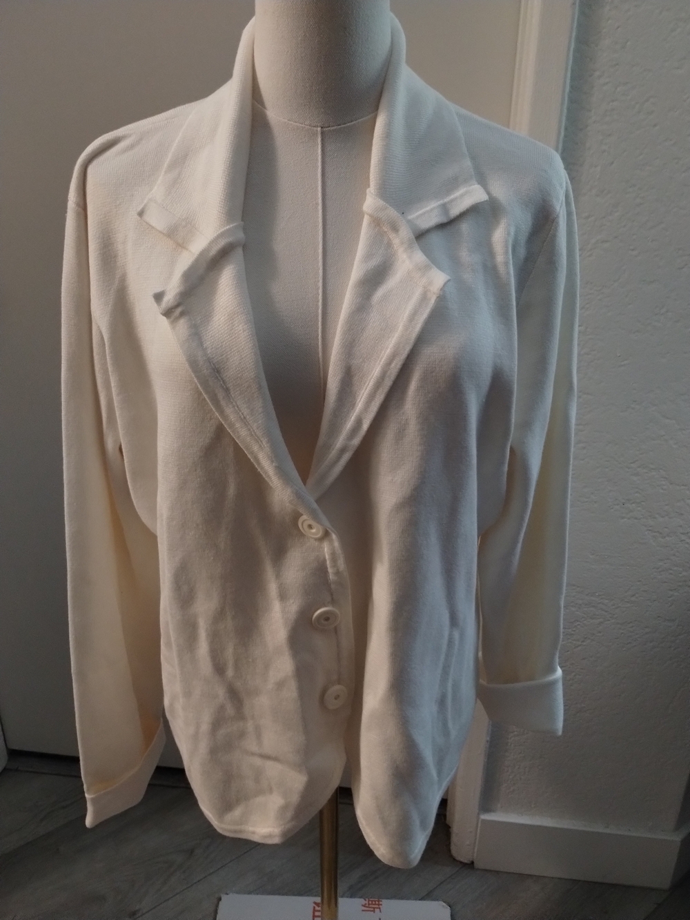 Cyrus Cream Button-Front Blazer Jacket